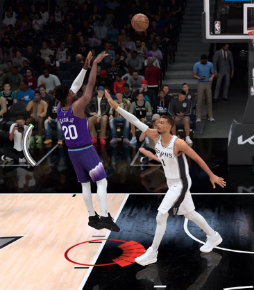NBA 2K27 eight-tier color-coded shot coverage feedback chart shared by Mike Wang